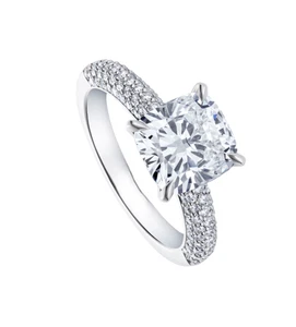 IGI Certified Lab Grown Diamond Wedding Ring 2.50 CT Cushion Cut 14K White Gold - Picture 1 of 13