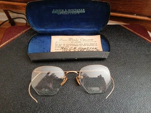 Gafas vintage con borde de alambre - marcadas 1/10 12K GF - como nuevas en estuche - Imagen 1 de 4