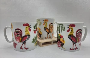 Vintage ROYAL CROWN Chanticleer von Tina Hahn Sonnenblume Kaffeetasse Becher Set (3) - Bild 1 von 11