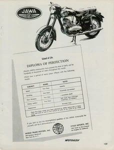 1959 JAWA Motorcycle Speed Handling Ride Comfort Original Vintage Print Ad - Picture 1 of 2