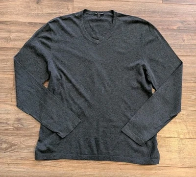 Suéter Estándar James Perse Para Hombres Ligero Algodón Carbón Cuello en V - 3 Foto 1 de 4