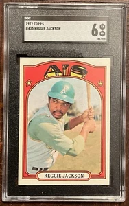 1972 TOPPS # 435 REGGIE JACKSON HOF SGC 6 EX-NM CONDITION OAKLAND A’S - Picture 1 of 2