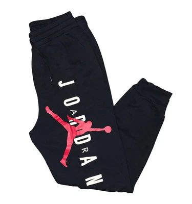 Air Jordan Sweatpants Joggers Men's Medium Black Red Basketball Jumpman Logo - Image 1 of 4