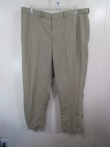 Haggar Dress Pants Size 42X29 Green Flat Front Hook Zipper Pockets - Picture 1 of 7