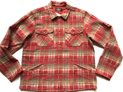 RRL Ralph Lauren Southwestern Jacquard Cotton Overshirt Jacket-MEN-M-RARE - Image 1 of 3