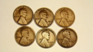 1914 S Lincoln Wheat Penny Cent Semi Key Date 6 Coins - Picture 1 of 4