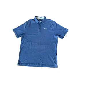 Camisa Polo Under Armour Para Hombres XL Azul Manga Corta Rendimiento Brezo Suelta - Imagen 1 de 3
