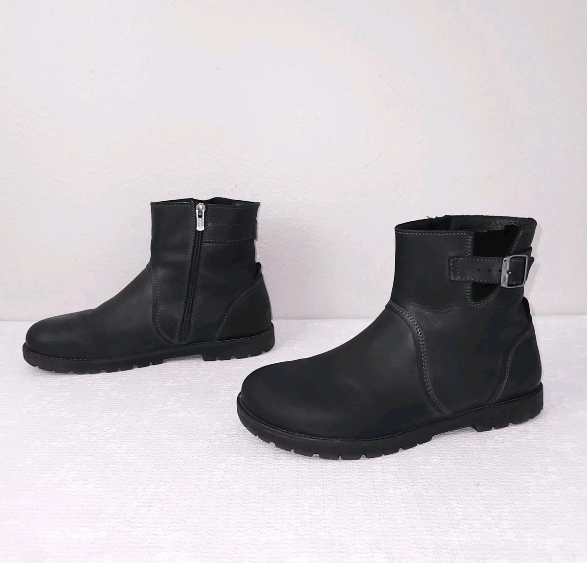 Birkenstock Flat (Under 1 in) Leather Upper Boots for Women for