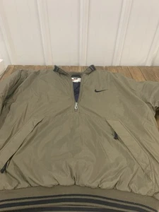 Vintage Nike Jordan Jacket Men Large Beige 1/4 Zip Flight Jumpman Basketball - Picture 1 of 7