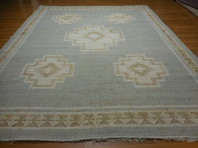 Turkish Oushak Rug,Modern Flat Weave Area Rug, Handmade Bohemian Rug 9x12 Ft - Image 1 of 4