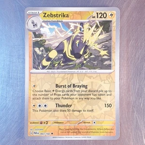 2023 Pokemon Scarlet Violet Paradox Rift Reverse HOLO Zebstrika Card 063/182 - Picture 1 of 2