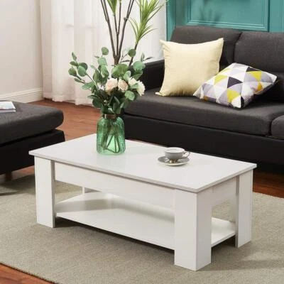 Panana Coffee Table with Storage Lift Top Up Desk Shelf Living Room Tea Table