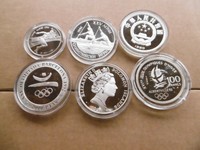 6 Silber Münzen Olympische Spiele 1992