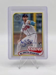Autógrafo de béisbol Topps Serie 1 2024 AJ Smith-Shawver 1989 Topps radiocontrol - Imagen 1 de 2