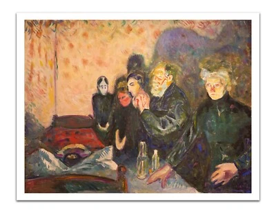 Edvard Munch DODSKAMP (1918-1919) Pintura Vintage 17x22" Impresión Artística Premium Foto 1 de 2