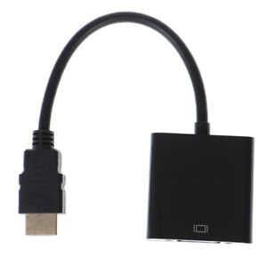 Black HDMI to VGA adapter cable Projector monitor HD converter cable^PN