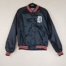 Detroit Tigers Chalk Line Satin Jacket VTG 90s Men XL Snap Button Front MLB 1991