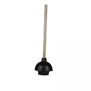 Heavy Duty Toilet Plunger, Commercial Grade Double Thrust Natural Wood Handle - Picture 1 of 7