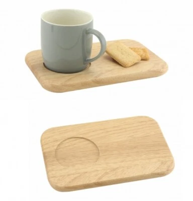 Tea & Biscuit Wooden Serving Board Plate Hevea Wood Afternoon Tea Gift Christmas - Image 1 of 4