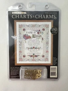 Dimension Charts Charms Counted Cross Stitch Avowal Of Love 72300 Floral Doves - Picture 1 of 6