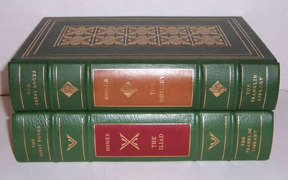 Franklin Library HOMER'S Iliad & Odyssey 2 vols 25th annv Great Books Foto 1 de 1