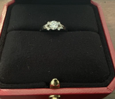 Anillo solitario de platino bailarina de diamantes CARTIER talla 47 Foto 1 de 4