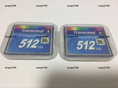 2PCS transcend 512mb 80X compactflash CF memory card - Image 1 of 2