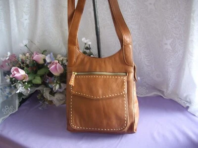 BOLSO DE CUERO MARRÓN VALERIE STEVENS / MUY BUEN ESTADO Foto 1 de 4