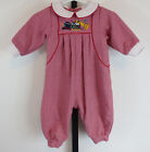 Vintage Patsy Aiken Designs Romper Baby Boys Size 9M Red Houndstooth Instruments