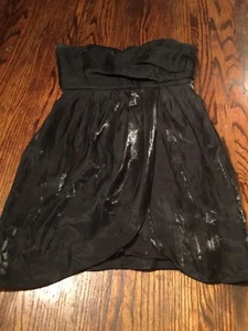 TWENTYONE L/G Strapless Black Empire Waist Dress zipper back fully Lined GUC - Picture 1 of 7