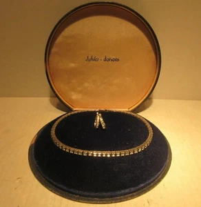 Collar y pendientes gargantilla de cristal de plata esterlina Dorsons Jubilee 1940 - Imagen 1 de 7