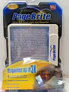 Page Brite Ultra Slim Book Light & Lupe vergrößert bis zu 3x Akku inkl. NEU - Bild 1 von 19
