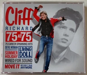 CLIFF RICHARD / 75 AT 75 / 75 CAREER SPANNING HITS / 3 CD SET FATBOX CASE / 2015 - Foto 1 di 3