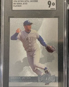 1996 Derek Jeter Fleer Metal Universe PLATINUM FOIL EDITION SP #87 RC Mint SGC 9 - Picture 1 of 2