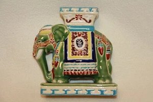 Asiatischer bunt Elefant Blumenhocker aus Keramik Indien Blumenständer - Bild 1 von 3