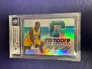 2005-06 UD REFLECTIONS Chris Paul RC Rookie /30 DUAL AUTO Raymond Felton - BGS 9
