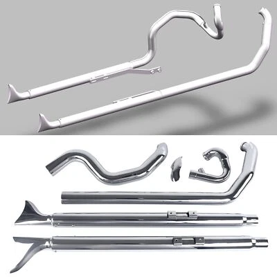 True Duals With Fishtail Mufflers for Harley Softail 2000-2017,Heritage Exhaust - Image 1 of 4