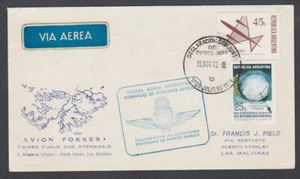 Argentina 1972 Airmail Cover Las Malvinas Falkland Islands Propaganda Cachet  - Picture 1 of 2
