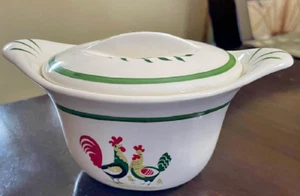 Steubenville Horizon Rooster Hen Chick FAMILY AFFAIR Sugar Bowl w Lid - Picture 1 of 5