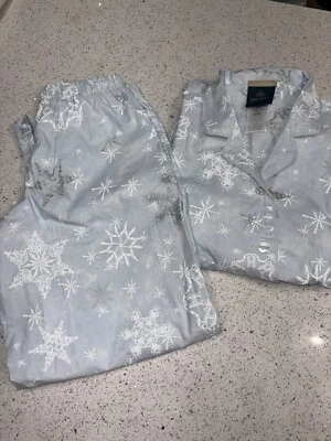 Juego de pijama suelto Pottery Barn Teen Harry Potter copos de nieve azul hielo PEQUEÑO #H796 Foto 1 de 4