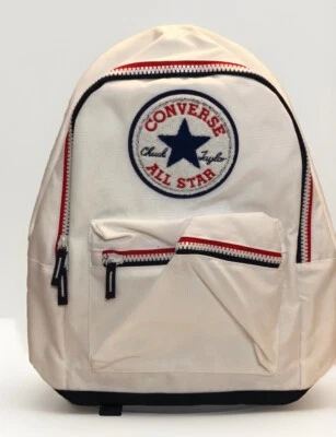 Mochila Converse All Star Chenille (Blanca) Unisex Ligera Nueva Foto 1 de 3