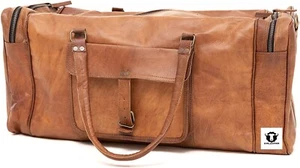 30X10" Men's duffel genuine Leather vintage travel gym weekend overnight bag - Picture 1 of 8