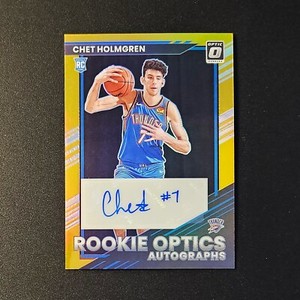 2022-23 Panini Donruss Optic Chet Holmgren Rookie Auto Gold Prizm /10 RC Clean