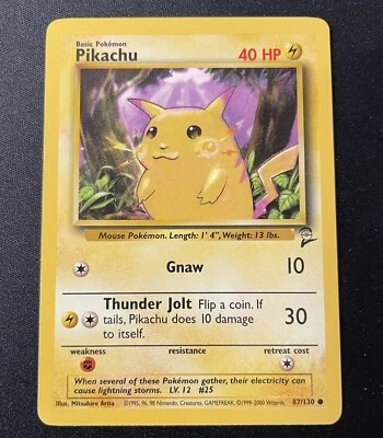 Pokemon 1999 Pikachu Card 87/130 Base Set 2 NEW - Image 1 of 2