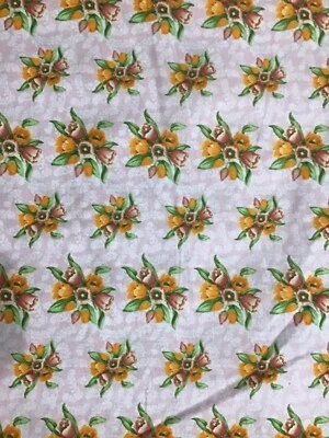 Debbie Mumm Small tulip bouquet and pink Cotton Fabric by the yard - Image 1 of 3