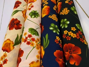 SUMMER/SPRING PRINTED POLYESTER FABRIC : FLORALS : 150CM WIDE : #CEP7 - Picture 1 of 26