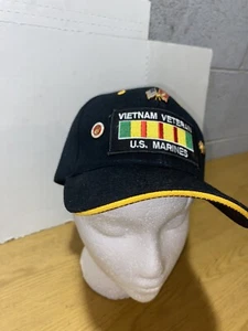 Vietnam Veterano U.S. Marines Nastro di Servizio Ricamato Cappellino Regolabile. Con spille - Foto 1 di 7