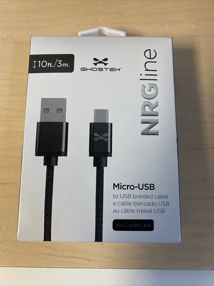 3FT 6FT 10FT Micro USB Charger Cable Heavy Duty Super Tough Braided Nylon Cord - Image 1 of 1