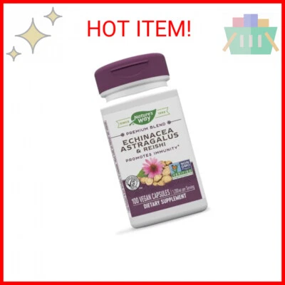 Nature's Way Equinácea Astragalus y Reishi, Apoyo Inmunológico*, 100 Cápsulas Foto 1 de 2