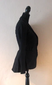 AllSaints Quay Tailcoat Jacket Charcoal Black Bustle Linen Wool Blend UK 6 34 2 - Picture 1 of 18